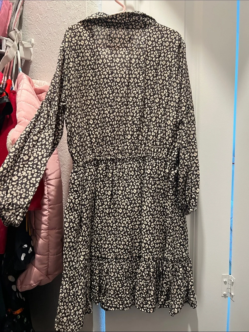 Zara Black and Cream Printed Kids Trench Dress